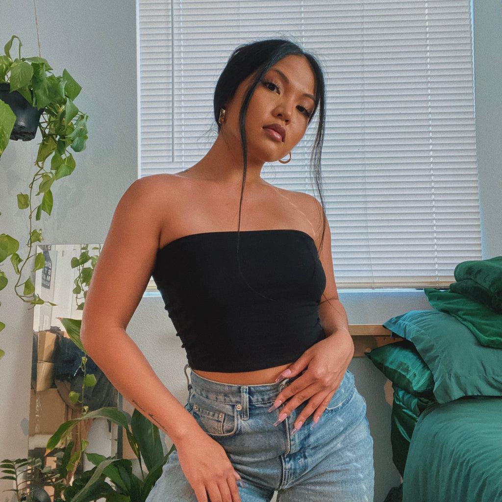 Women's Cropped Strapless Tube Top