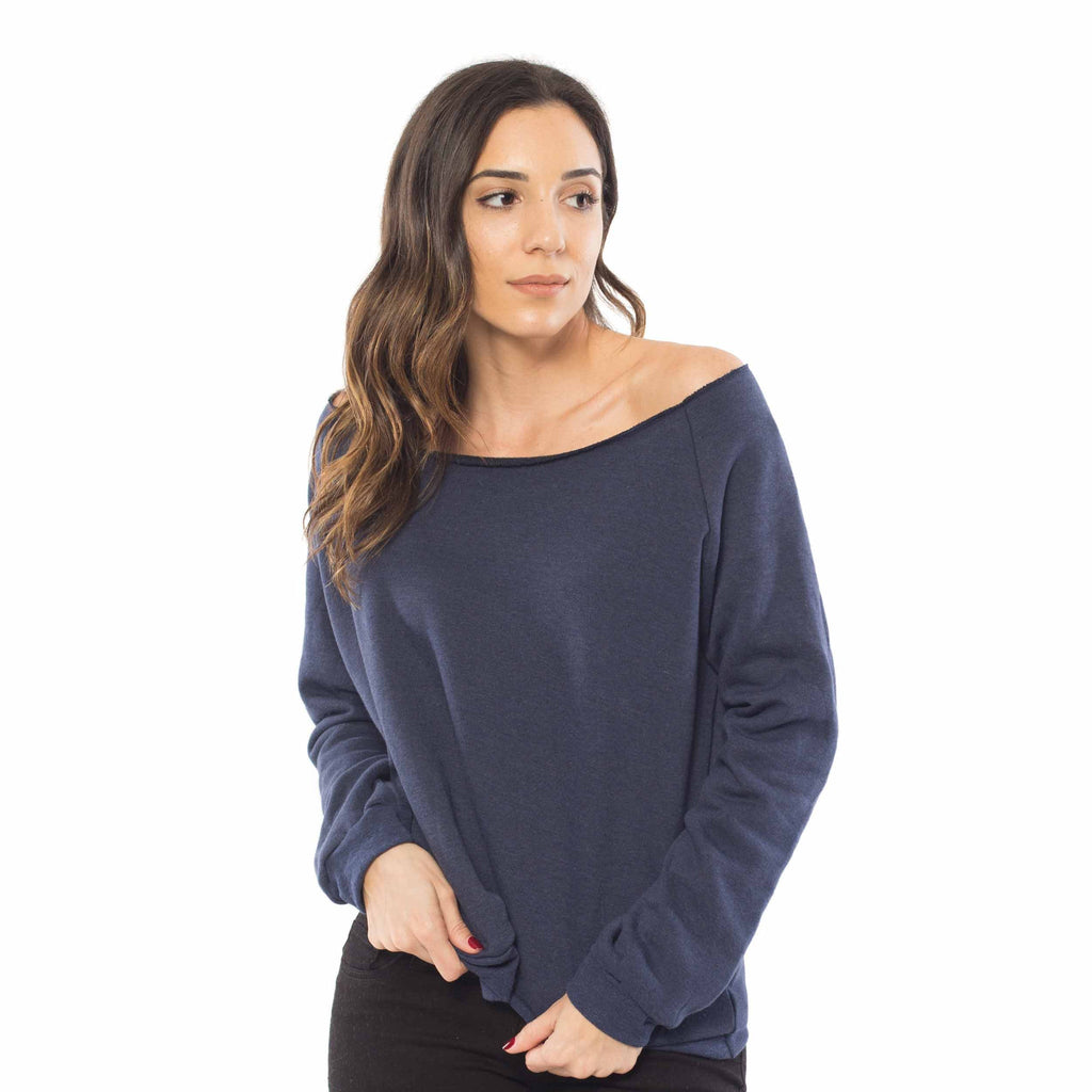 Women's Fleece Off Shoulder Pullover Sweatshirt